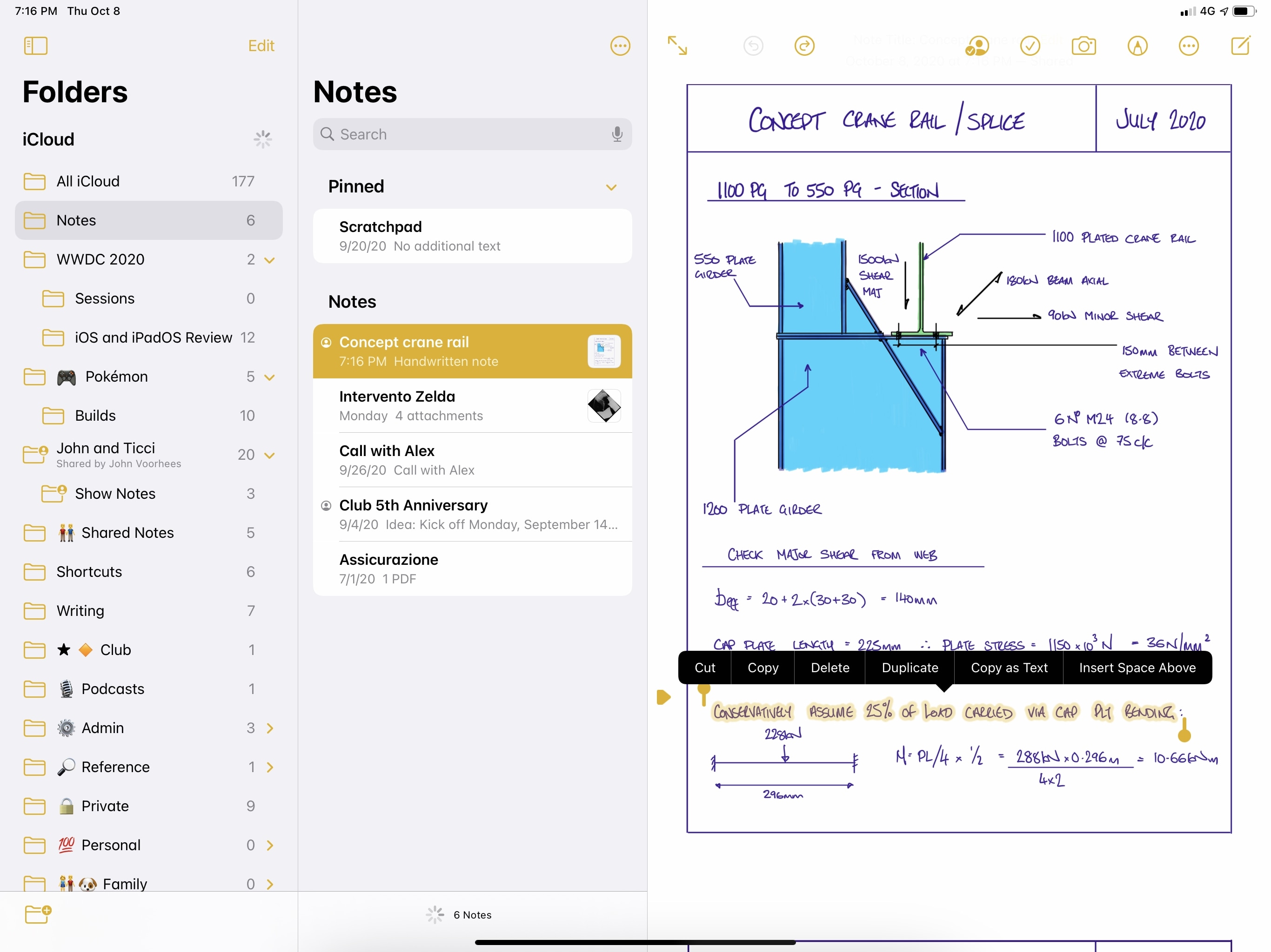 You now select handwriting in Notes and copy it as text. Obviously, this beautifully handwritten note isn't mine.